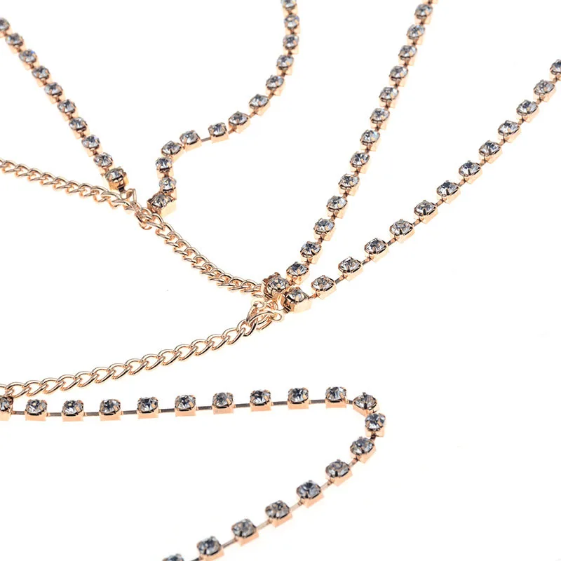 Multilayer Sexy Sequins Thigh Chain Beach Belly Body Garter Simple Rhinestone Tassel Leg Jewelry for Women NL253 | Украшения и