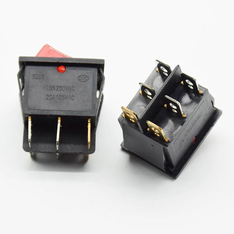 2 шт. KCD8 6PIN 16A 250V 20A 125V двойной светильник перекидной переключатель сделаны в Водонепроницаемый ВКЛ-ВЫКЛ KCD6 лодка Мощность переключатель