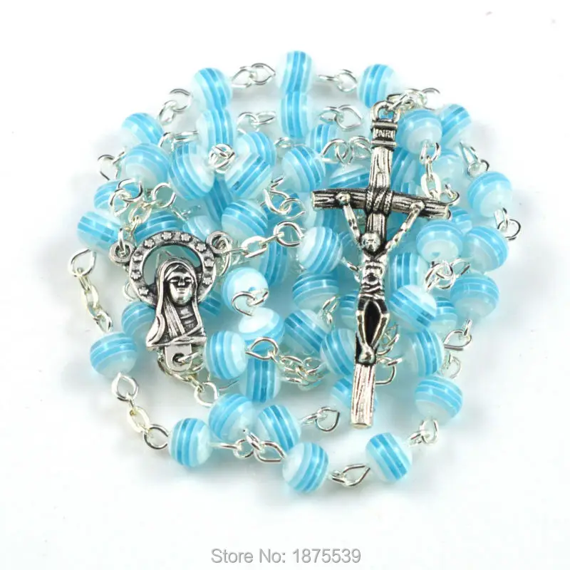 Модный центральный элемент католического розария с бусинами из смолы и крестом
