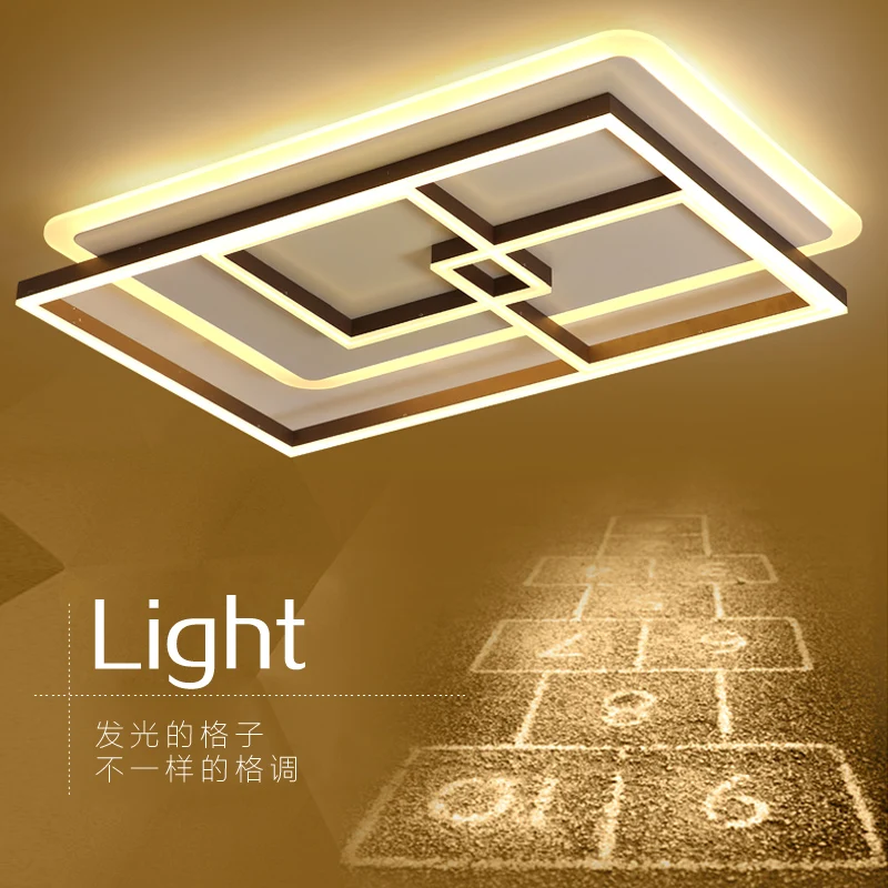 White+ Coffee color Finish Living Room Bedroom Study Led Ceiling Lights lampara de techo Modern led Lamp Fixtures | Лампы и освещение