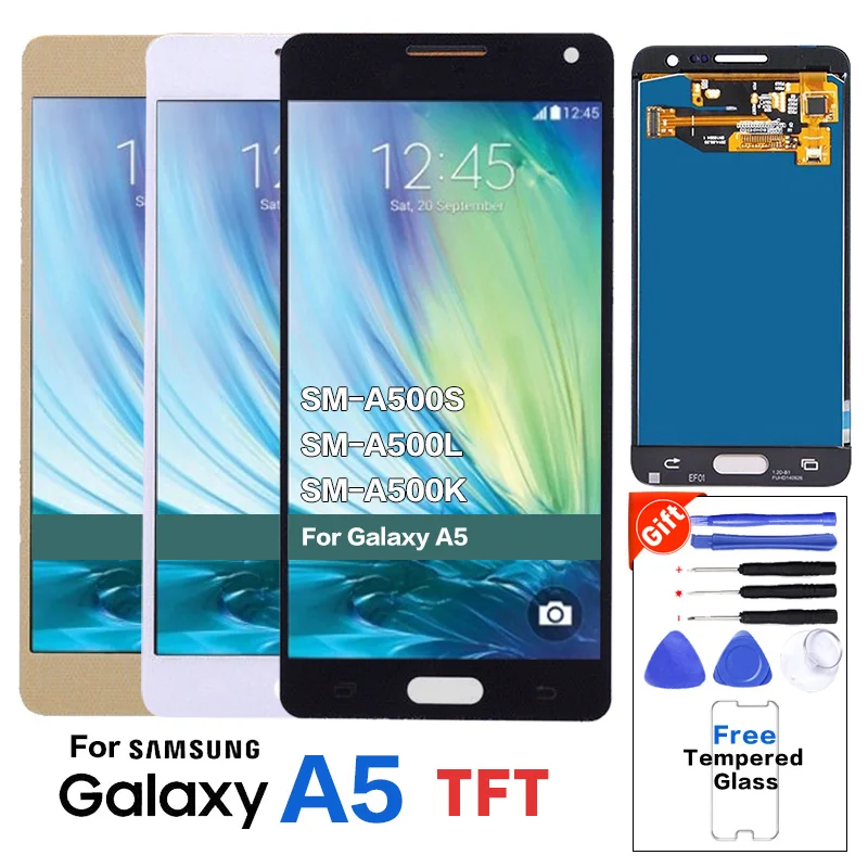 TFT ЖК дисплей в сборе для Samsung Galaxy A5 2015 A500 A500F A500FU A500M A500Y A500FQ сменный экран 100%