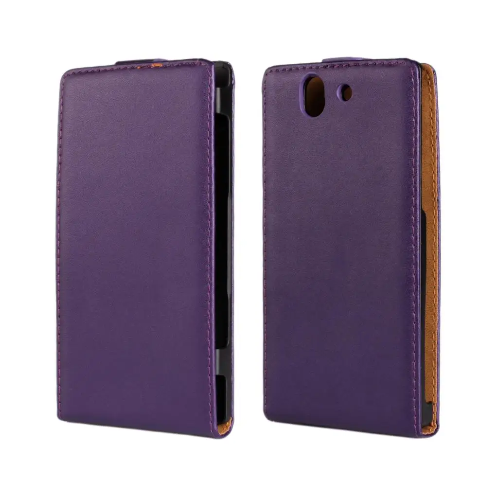 Purple Раскладушка чехол для телефона кожаный чехол для sony Xperia Z C6602 C6603 Магнитная Адсорбция кобура с пряжкой Флип coevr чехол - Color: Purple