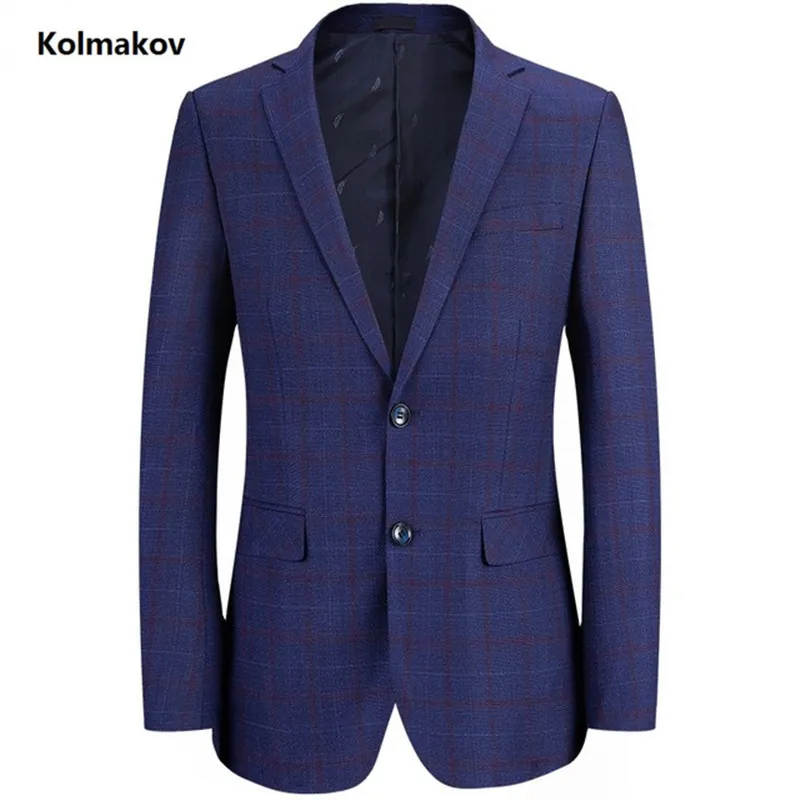 

Новинка Весна 2019, Мужской Блейзер, Мужской рабочий костюм, мужской классический клетчатый Блейзер, куртки, деловые Роскошные блейзеры для м...