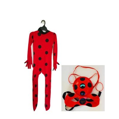 Ladybug Cosplay Costume Girls Women Halloween Kids / Adult Jumpsuits Lycra Zentai + Blinder Bag |