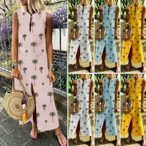 Женское летнее хлопковое повседневное Свободное длинное платье рубашка без