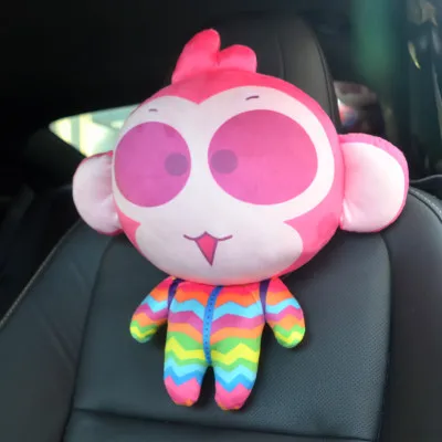 2 шт. автокресло подушка для шеи милый мультфильм 3D обезьяна хлопок Мягкая Подушка декоративная диван подголовник рождественские подарки 11 цветов - Цвет: Зеленый