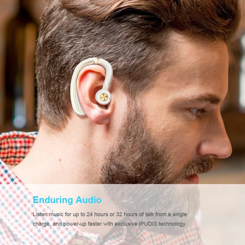 IPUDIS Автомобильная Bluetooth гарнитура HD микрофон удобные беспроводные наушники для