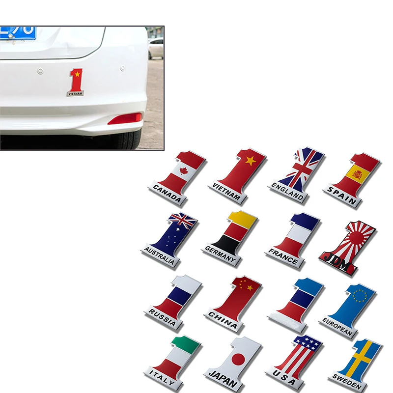 2019 NO.1 флаг 3d Металлические автомобильные Эмблемы Наклейка для Alfa Romeo 159 Kia Ceed Rio Cerato