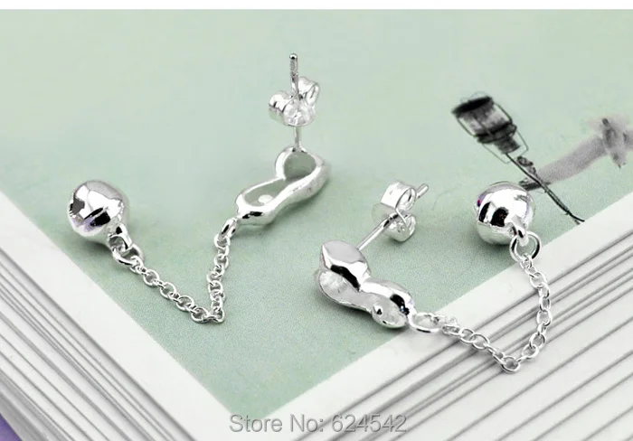 Серьги женские из серебра 925 пробы серьги гвоздики с маленьким колокольчиком для
