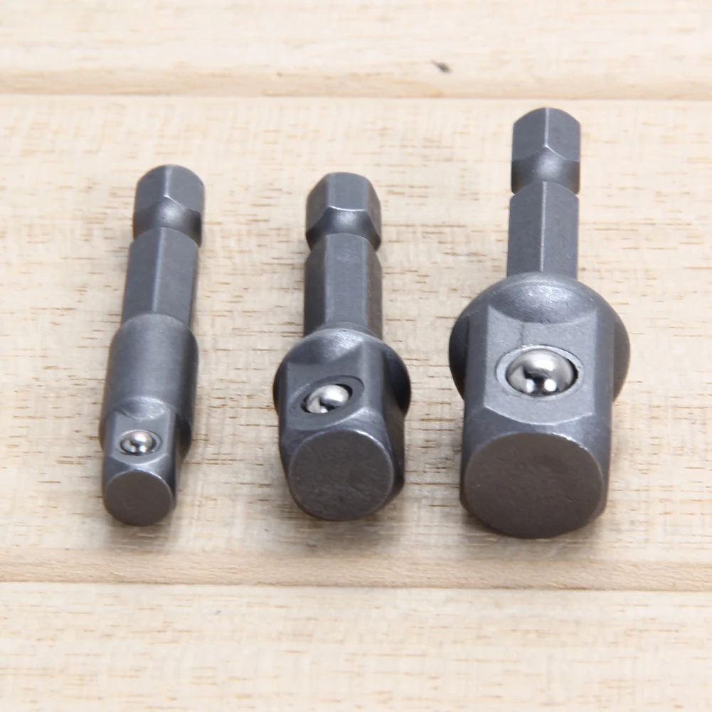 

3pcs/set Wrench Sleeve Extension Bar Hex Shank Drive Power Drill Bit Socket Driver Adapter Set 1/4 3/8 1/2 50mm