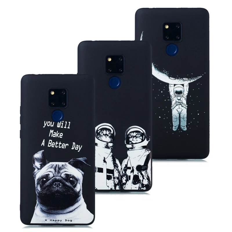 Black Soft Case for Huawei Nova 4 3 3i Cover TPU Protective Painting Funda Honor 8 P8 P9 8X 8C Mate 20 X lite pro 2017 |