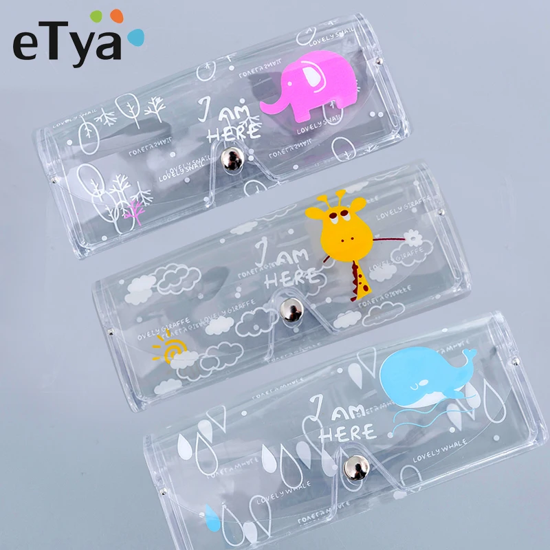 ETya мультяшная милая фотосумка женская прозрачная защитная сумка для очков из пвх