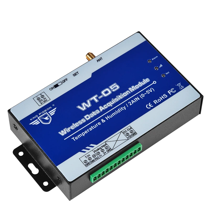 Беспроводной LoRa модуль сбора данных 2 аналоговый вход 0-5 в Modbus Slave расстояние передачи 2~ 5 км WT-05
