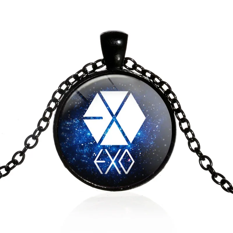 Ожерелье с надписью SIAN Kpop EXO модное ожерелье буквенным 3D эффектом стеклянный