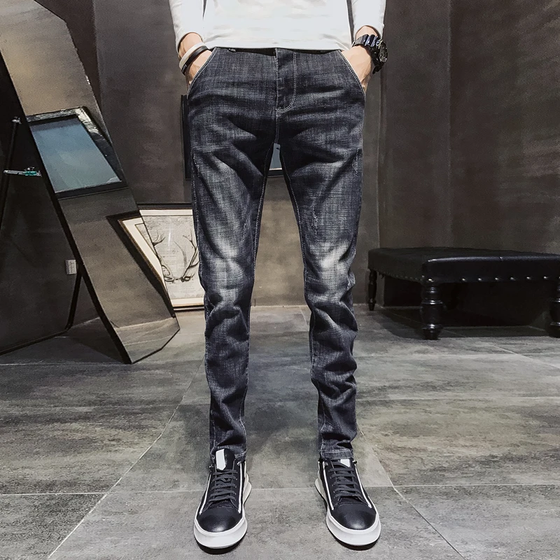 

New Spring Autumn Men Jeans Black Classic Fashion Designer Skinny Jeans Mens casual High Quality stretch Slim Fit Denim Trousers