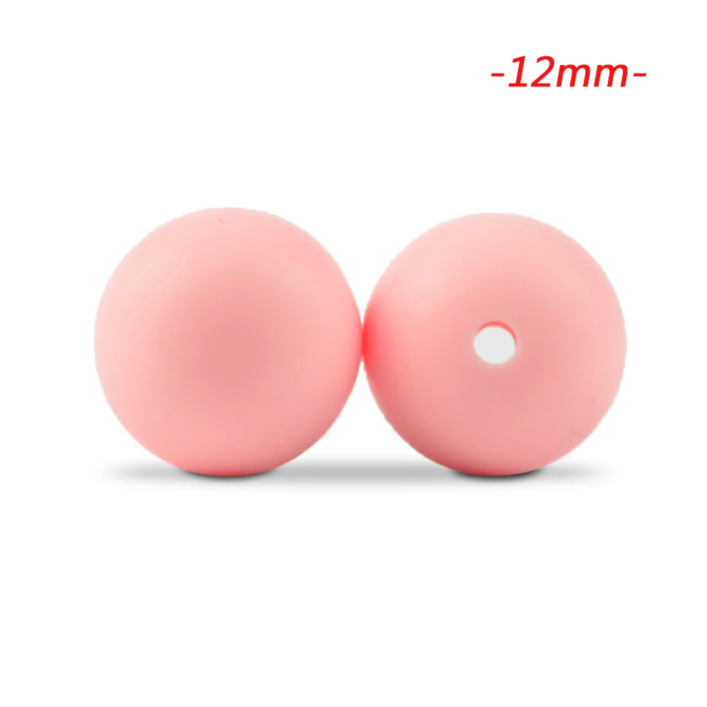 LOFCA 10 шт., силиконовые бусины 12 мм, Детские Прорезыватели для зубов, игрушки, свободные бусины, сделай сам, ожерелья для изготовления сосок, цепочка для кормления, аксессуары - Color: rose quartz