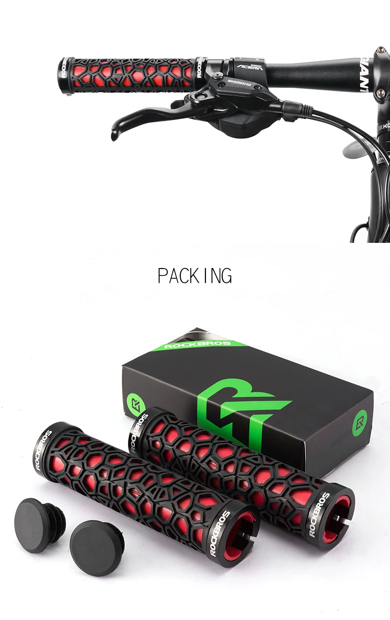 ROCKBROS ручки велосипеда велосипедный руль резиновая заглушка на Ultraight MTB ручки против-занос, удар-поглощая велосипедный руль велосипеда Запчасти