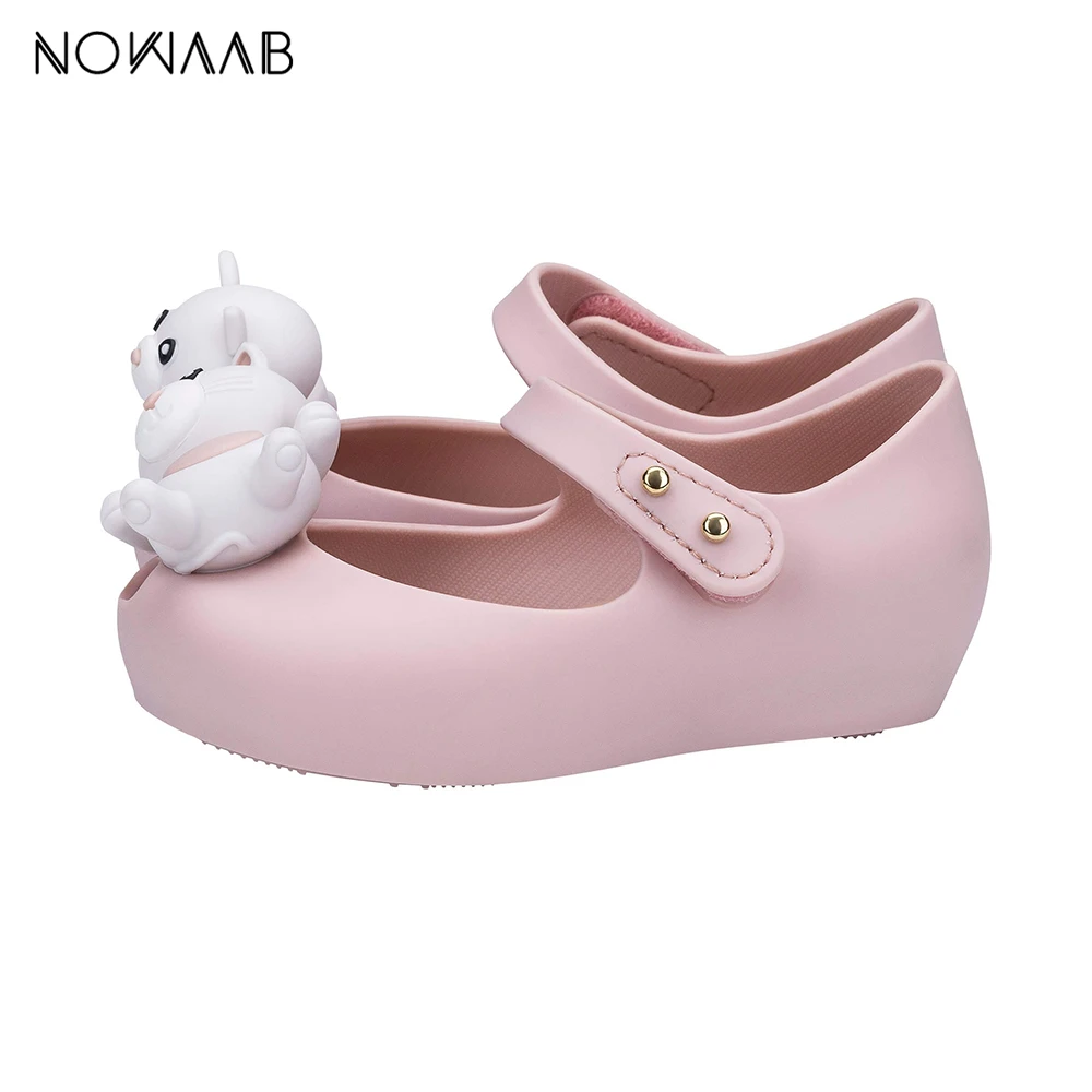 Mini Melissa Ultragirl Mini/Новинка года; летняя прозрачная обувь для мальчиков и девочек; нескользящие прозрачные сандалии с медведем для девочек; Детские пляжные сандалии для малышей