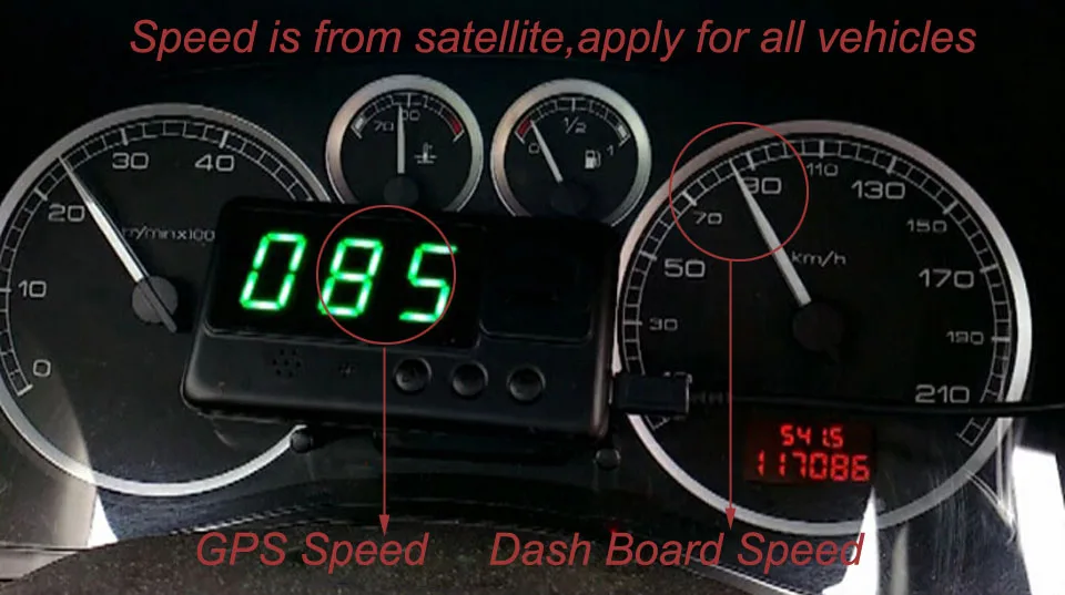 Hud Дисплей Автомобильный gps проектор скорости лобовое стекло дисплей универсальный для автомобиля грузовик пикап Внедорожник лучше, чем OBD OBD2 дисплей