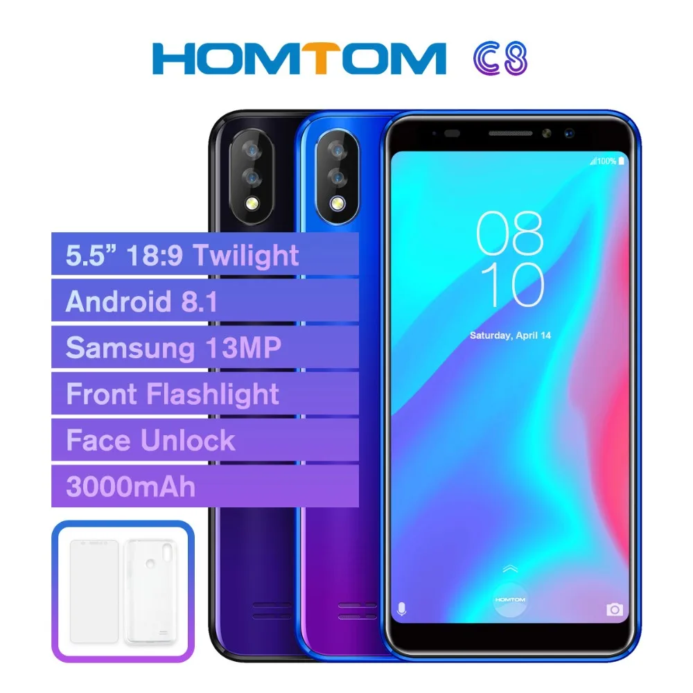 Оригинальный HOMTOM C8 4G мобильный телефон Android 8 1 2 Гб Оперативная память 16