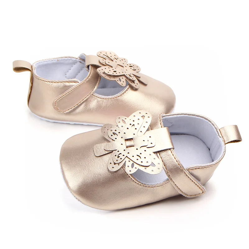 Туфли для новорожденных девочек однотонные мокасины из искусственной кожи на