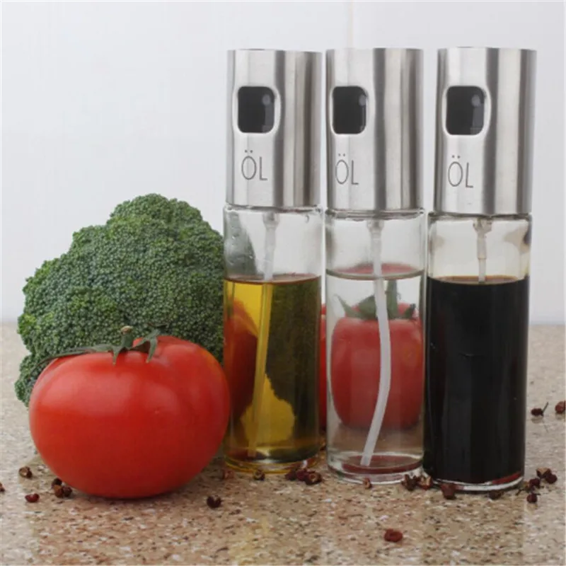 Стеклянный распылитель оливкового масла пустая бутылка с распылителем для