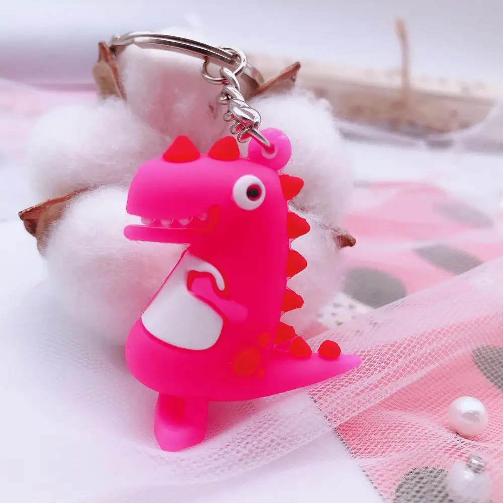2019 The high quality Cute Cartoon Key Chain Small Dinosaur Animal PVC lady Bag Charm Pendant | Украшения и аксессуары
