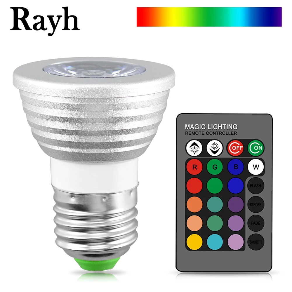 E27 E14 MR16 GU10 RGB лампа 16 цветов волшебный Светодиодный точечный светильник 110 В 220 в 12