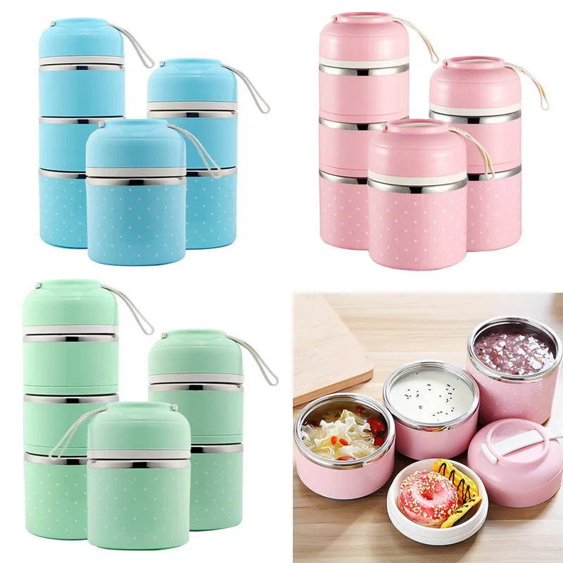 Многослойный герметичный Ланчбокс из нержавеющей стали школьный бэнто ланч