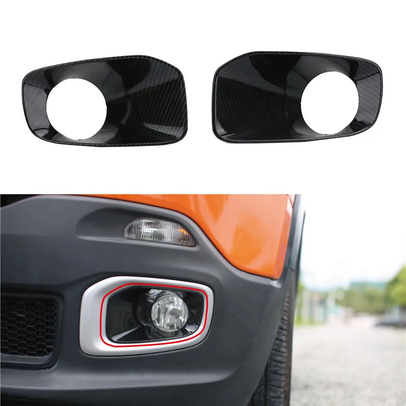 WISENGEAR для Jeep Renegade противотуманная фара Внутренняя Рамка рамка Крышка для Jeep Renegade- Углеродные черные автомобильные аксессуары/