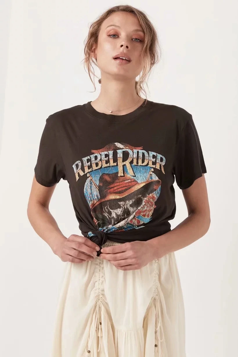 Уличная однотонная хлопковая Футболка с принтом скелета для женщин harajuku camisetas verano mujer plu Размер оверсайз