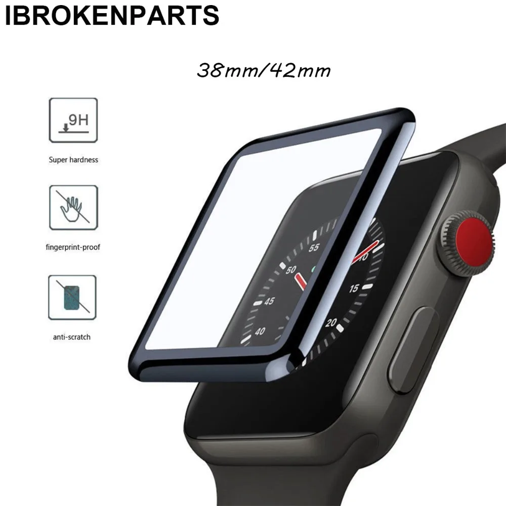 10 шт закаленное стекло для Apple Watch 38 мм 42 серии 1/2/3 3D полное покрытие изогнутая