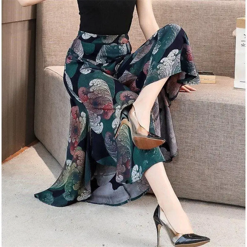 style 03 Большие размеры 4XL плиссированные шорты юбки для женщин Высокая талия широкие ноги юбки шорты летние модные Свободные повседневные с принтом женские короткие брюки - Цвет: style 03