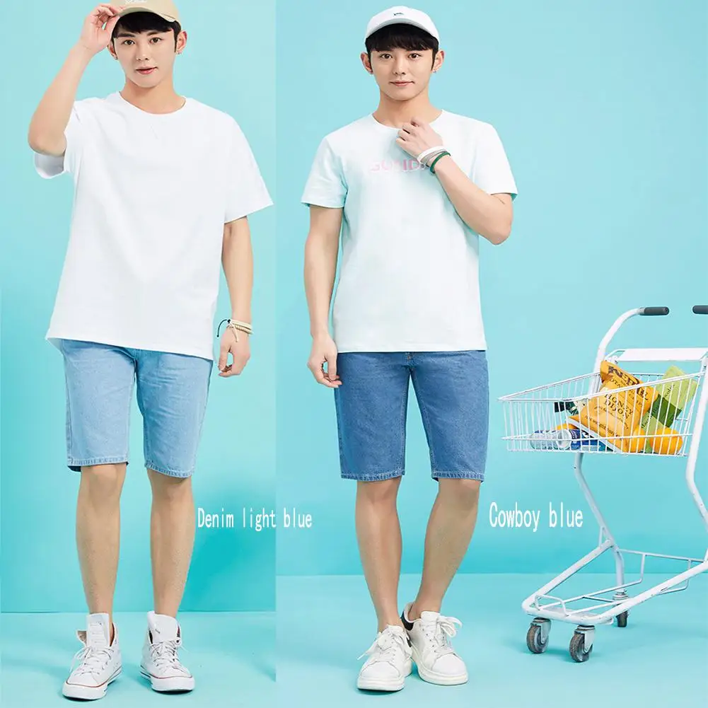 Yfashion мужские джинсовые шорты летние дышащие Хлопковые Штаны спортивные штаны