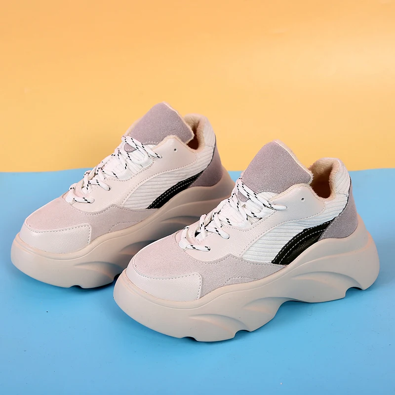 Женские повседневные кроссовки ZALAVOR разноцветные на платформе со шнуровкой