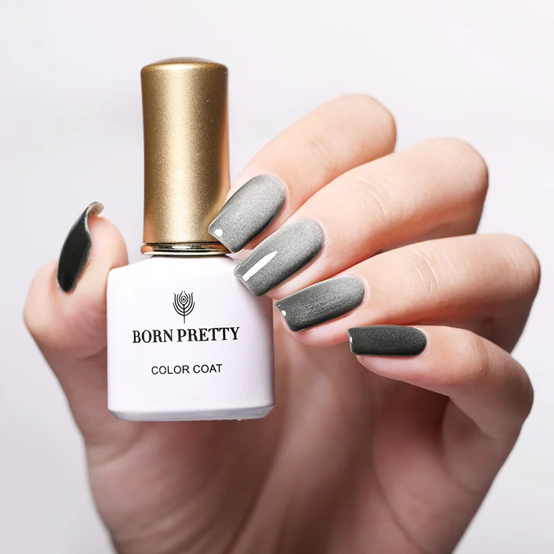Магнитный Гель лак BORN PRETTY для дизайна ногтей стойкий УФ гель серого серебристого
