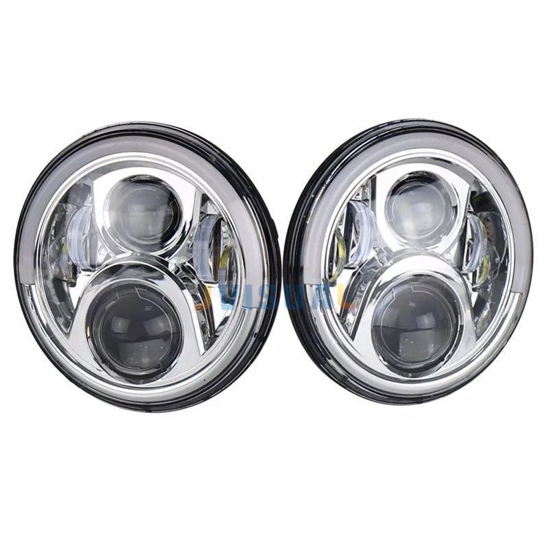 7 &quotDRL фара мотоцикла светодиодный проектор 883 черный H4 Фары для Jeep CJ Wrangler Land Rover