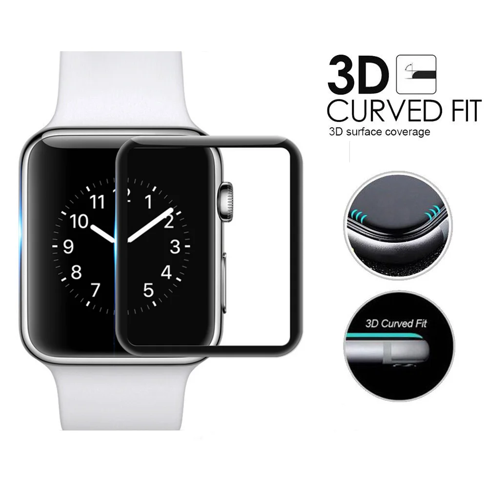 3D закаленное стекло для Apple iWatch 4 3 2 1 серии полное покрытие мягкая пленка iPhone X XS Xr