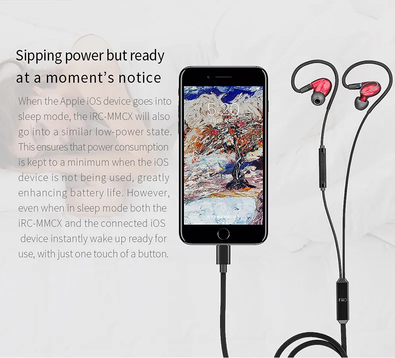 FiiO irc-mmcx Lightning Кабель для наушников с микрофоном для iPhone se/5S/6/7/8/x