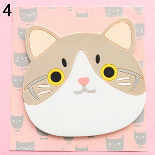 Cute Cat Pattern Silicone Insulation Placemat Coaster Cup Bowl Mat Lovely Home Decor | Дом и сад
