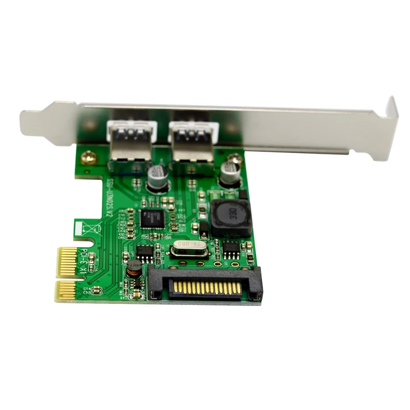 Суперскоростная Плата расширения USB 3.0 PCI E 2 порта Express адаптер SATA разъем питания