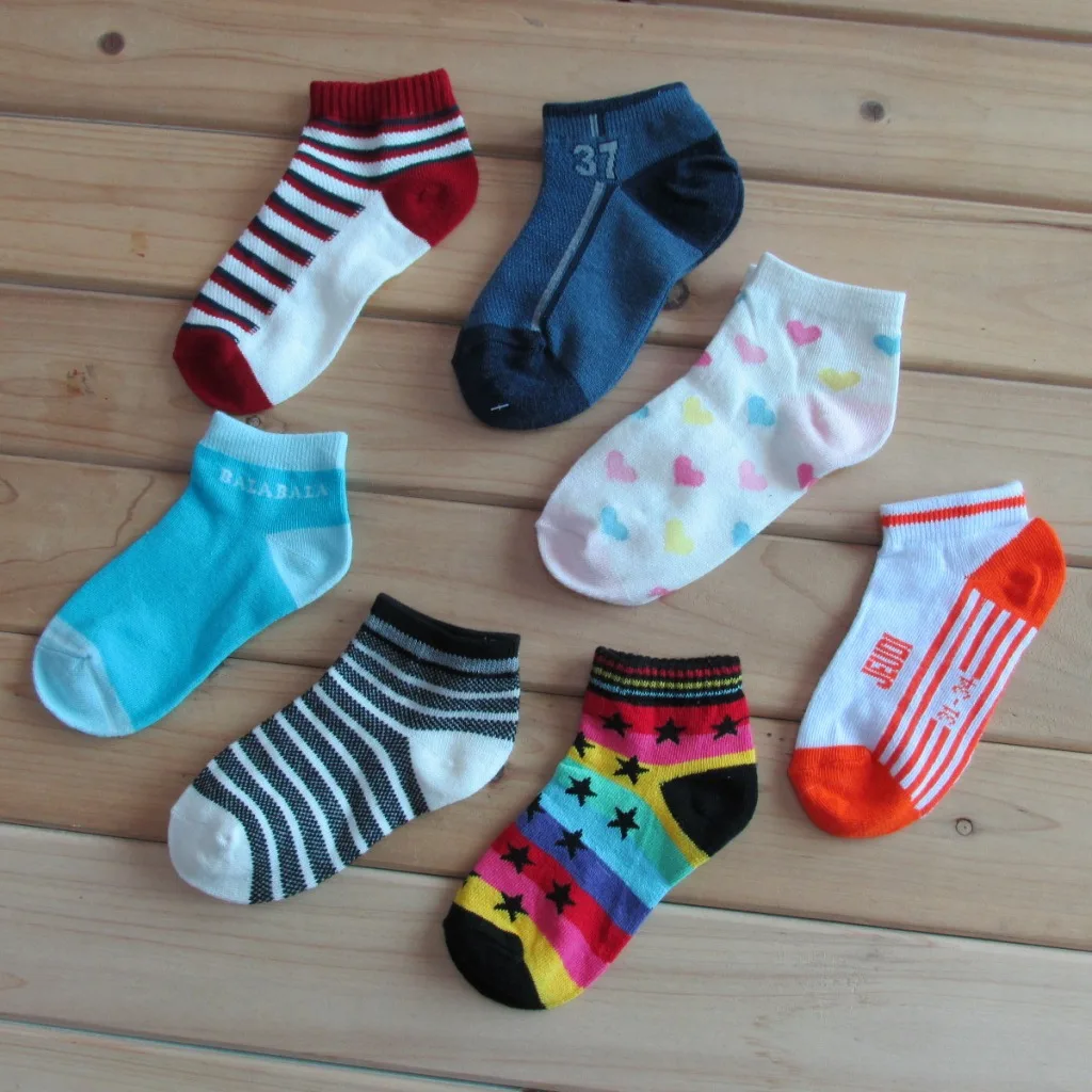 2018 летние короткие носки башмачки для малышей детские хлопковые разноцветные с