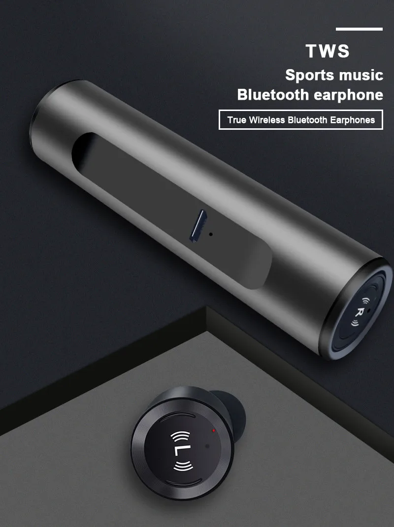Bluetooth 5,0 наушники IPX7 Водонепроницаемый Беспроводная гарнитура гарнитуры стерео мини-Беспроводной наушники-вкладыши с загрузочной коробки