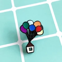 colorful balloons with house fly fashion temperament beautiful zinc alloy brooch jewelry small gift