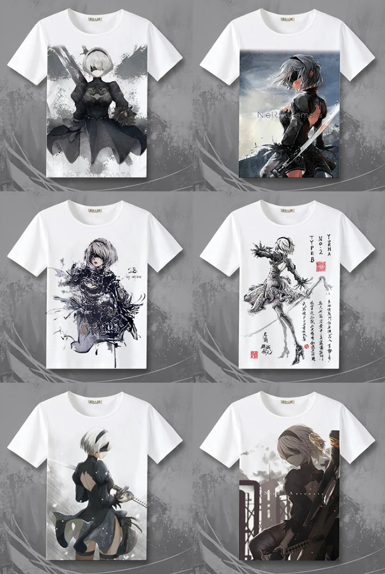 Новая игра NieR Automata 2B футболка NieR: Automata футболка для мужчин и женщин футболки TX009