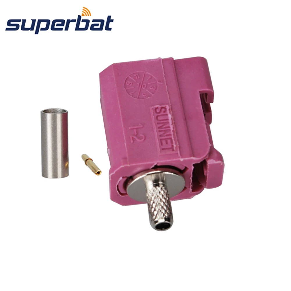 RF разъем Superbat Fakra код H фиолетовый обжимной Женский ключ для gps телематика