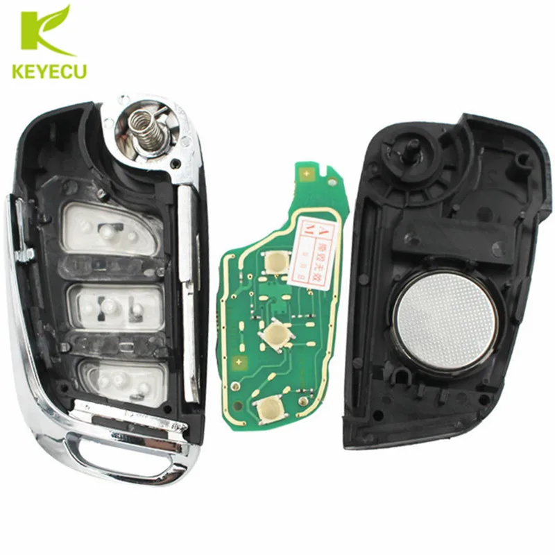 KEYECU сменный дистанционный брелок 3 кнопки 433 МГц ID46 чип для Peugeot 307 407 308 408 2005 2011 04