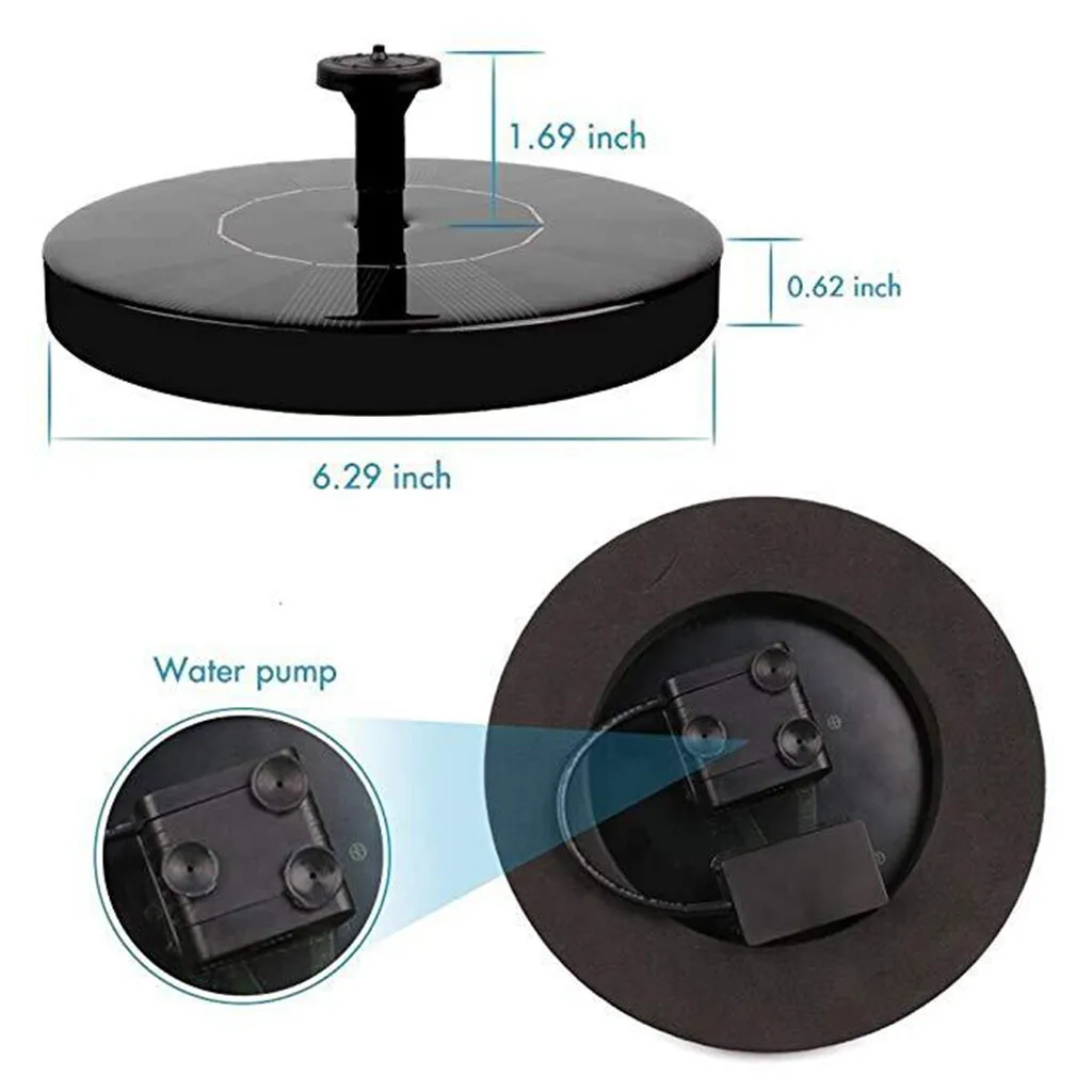Solar Fountain Solar Water Fountain Pump Outdoor Solar Powered Bird Bath Water Fountain Pump For Pool, Garden, Aquarium