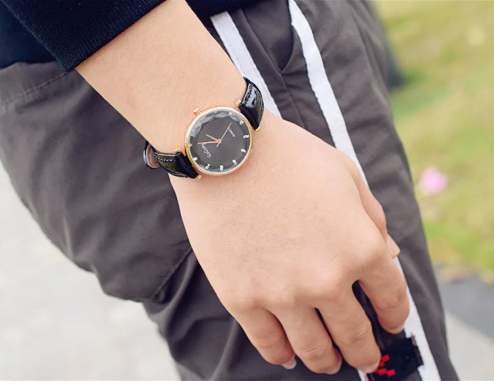 

High Quality Gogoey brand Soft Leather Watches Women Ladies Crystal Dress Quartz Wrist Watch Fashion Clock Dropship GO6007