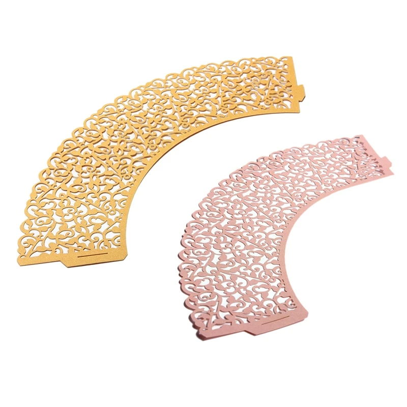 24X филигранная лоза торт кекс обертки Чехлы украшения для свадьбы дня рождения